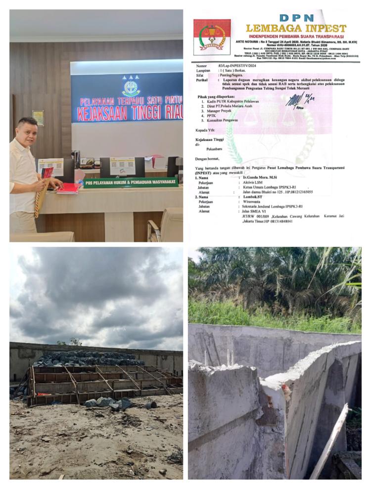 INPEST Laporkan 2 Proyek di SDA PUPR Pelalawan ke Kejati Riau