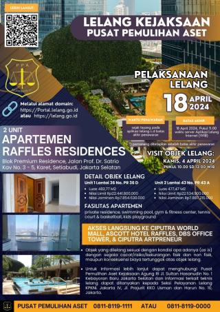 Badan Pemulihan Aset Kejagung Akan Lelang 4 Unit Apartemen Perkara TPPU