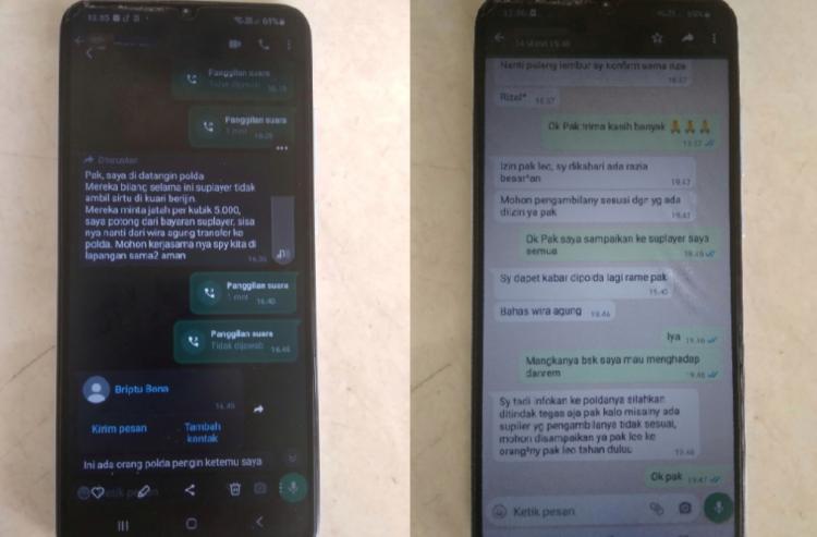 Ngaku Utusan PT Wira Agung, Oknum Minta Hapus Percakapan Galian C