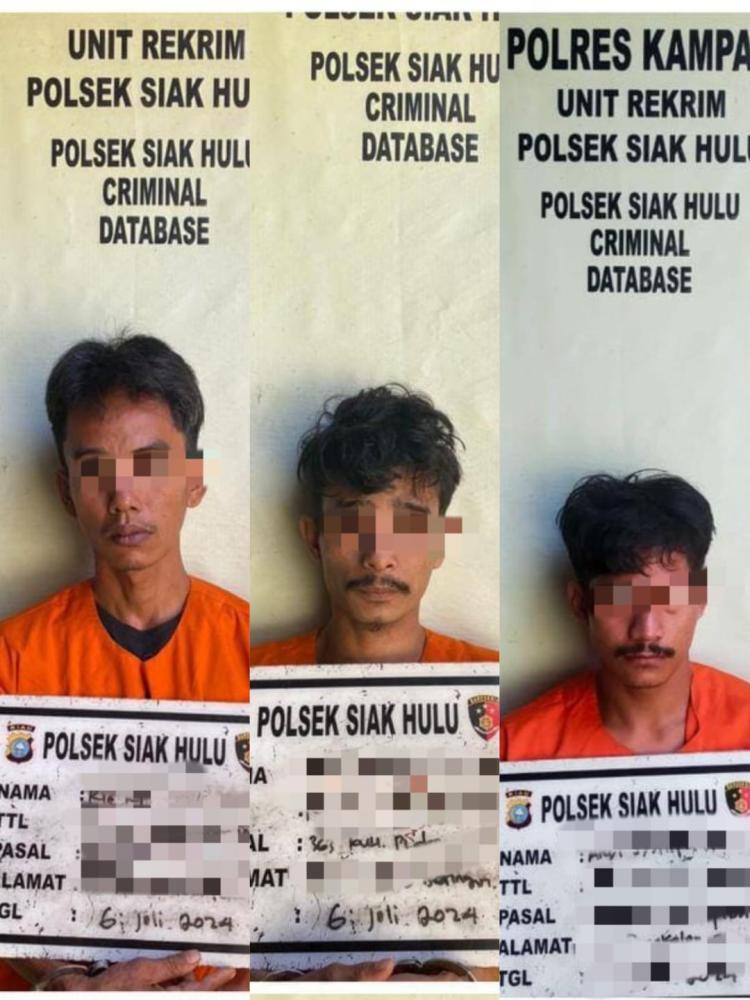 3 Orang Pelaku Curanmor Ditangkap Polsek Siak Hulu