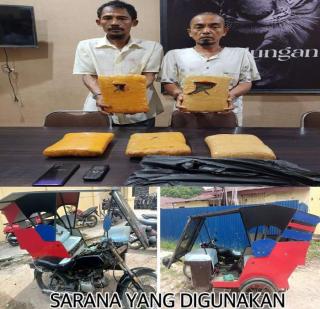 Jadi Kurir Ganja, Tukang Becak di Bagan Sinembah Ditangkap Polisi