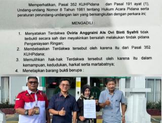 Tak Lakukan Pidana, Seorang IRT di Pekanbaru Vonis Bebas