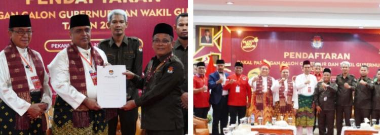 Dua Paslon Gubernur dan Wakil Gubernur Resmi Mendaftar ke KPU Riau