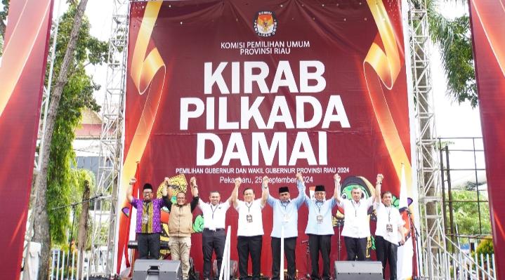 KPU Riau Gelar Kirab Pilkada Damai Pemilihan Gubernur dan Wakil Gubernur Riau 2024