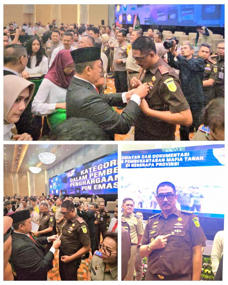 Berhasil Berantas Mafia Tanah, Kajati Maluku Terima Pin Emas dari Menteri ATR/BPN