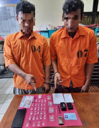 Polsek Tapung Gagalkan 30 Paket Narkoba Siap Edar, 2 Pengedar Ditangkap