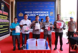 Polres Kampar Musnahkan 3,4 Kg Sabu dan 181 Butir Pil Ekstasi