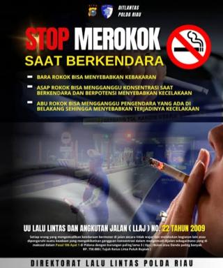 Tegas, Ditlantas Polda Riau Akan Tilang Pengendara Saat Merokok di Jalan