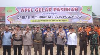 Apel Operasi PETI Kuantan Digelar, Kapolda : Tak Ada Ampun Bagi Tambang Ilegal