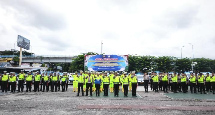 Ditlantas Polda Riau Gelar Apel Kesiapsiagaan Perayaan Nataru