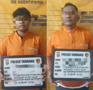 Dua Pengedar Narkoba Ditangkap Polsek Tambang di Desa Rimbo Panjang