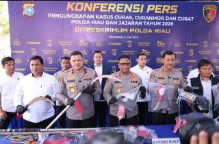 Polda Riau Bongkar 1.333 Kasus Kejahatan Jalanan, 525 Tersangka Diamankan