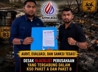 PHR Beri Tanggapan Proyek TTM Mencapai 7 Triliun, APPM Riau : Kami Minta Blacklist Kontraktornya
