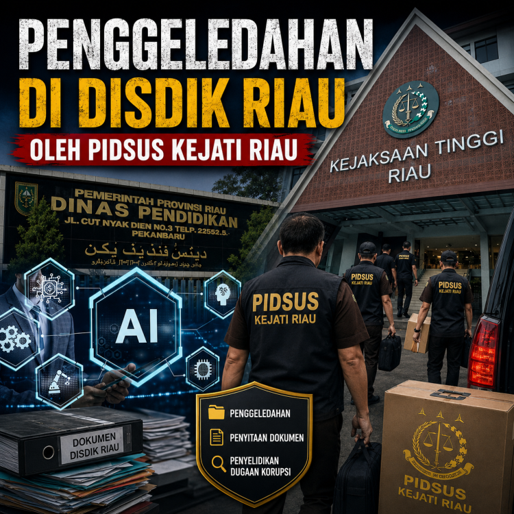 Dugaan Korupsi Anggaran Kecerdasan Buatan, Pidsus Kejati Riau Geledah Kantor Disdik Provinsi