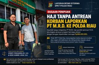 Rugi Rp966 Juta, Puluhan Korban Haji Tanpa Antrean Lapor ke Polda Riau