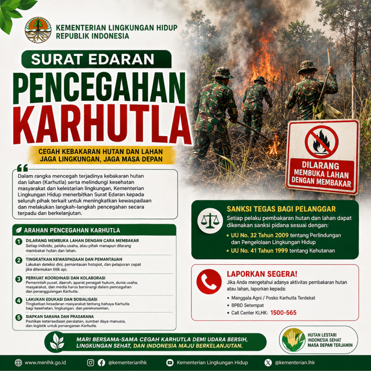 Cegah Karhutla, Kemen LH Terbitkan SE Larangan Membakar Saat Buka Lahan