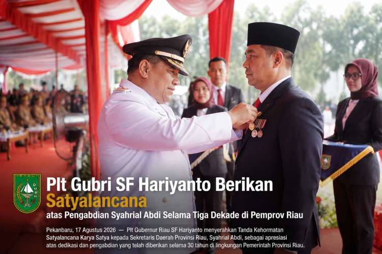Puluhan Tahun Mengabdi, ASN Pemprov Riau Terima Satyalancana Karya Satya