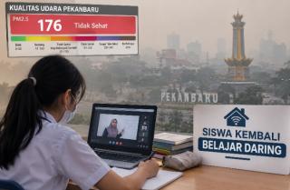 Asap Karhutla Berdampak ke Pendidikan, Siswa Pekanbaru Kembali PJJ