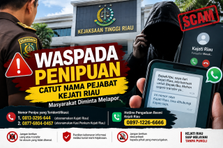 Kejati Riau Imbau Masyarakat Waspada Penipuan Mencatut Nama Pejabat