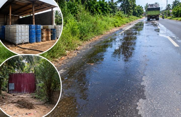 Kapolsek Tenayan Raya Respon Tumpahan Solar dan Dugaan Gudang Penimbunan di Jalan Palembang