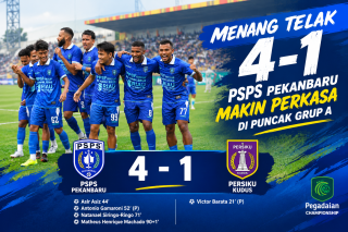 Menang Telak 4-1, PSPS Pekanbaru Kokoh di Puncak Klasemen Group A